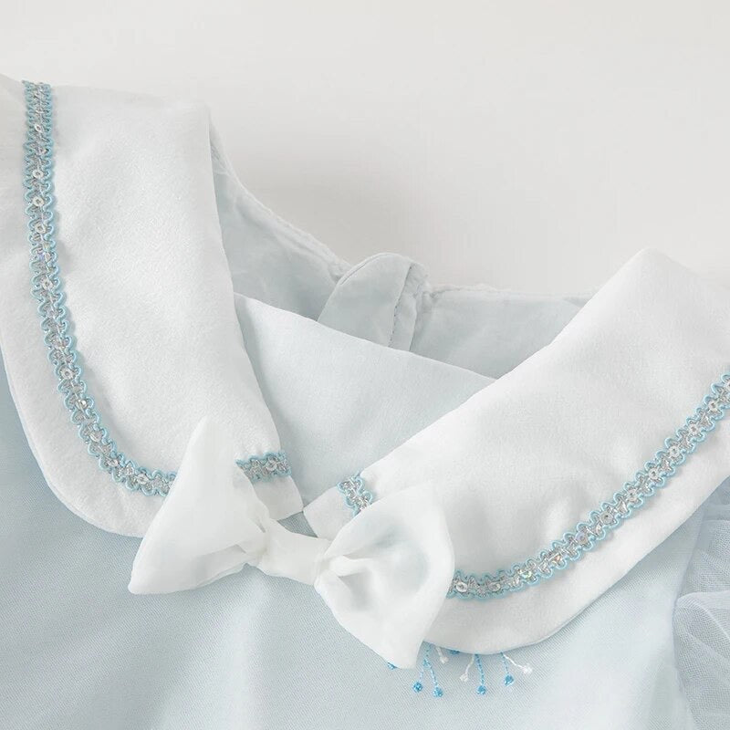 dave&bella デイブベラ セーラー襟ライトブルーチュールドレス DB2235004