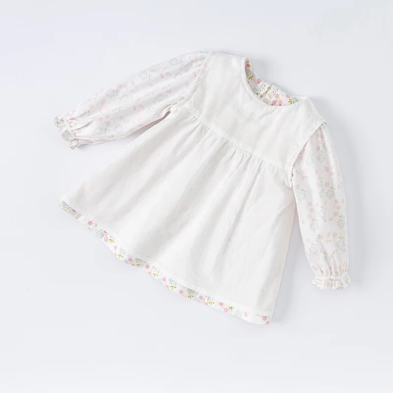 dave&bella デイブベラ ピンクフローラルスモッキングトップスセットアップ DB1221065