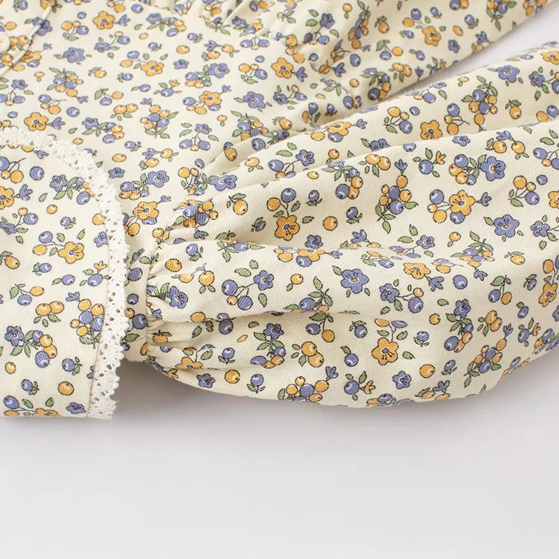 dave&bella デイブベラ イエローブルーフローラルワンピース DB3222714