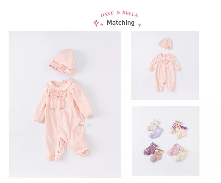dave&bella デイブベラ 帽子付きビッグリボンロンパース DB1223376 59cm