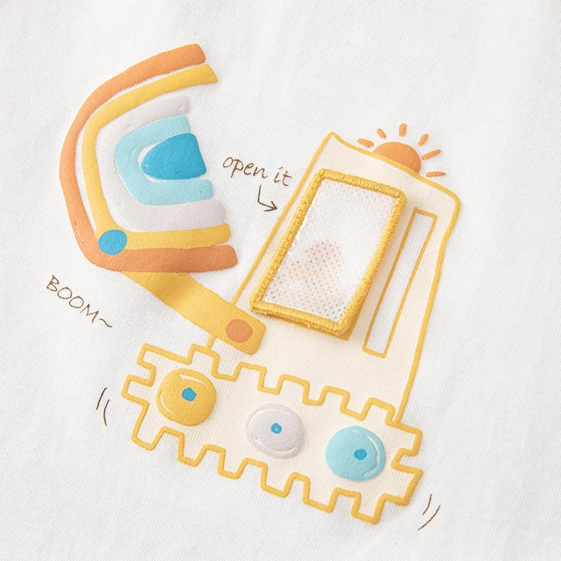 dave&bella Dave Bella Airplane/Excavator Car Design Raglan T-shirt DB2221559