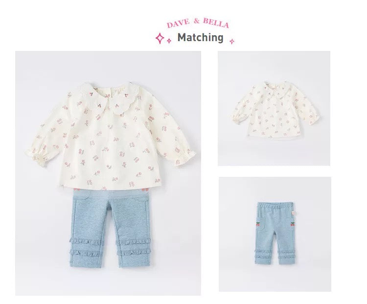 【120cm last one】dave&bella デイブベラ チェリーデザイントップス DB1220489