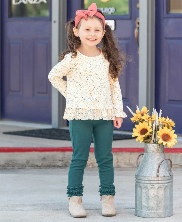 Ruffle Butts Spotty Dot Ruffle Hem Top