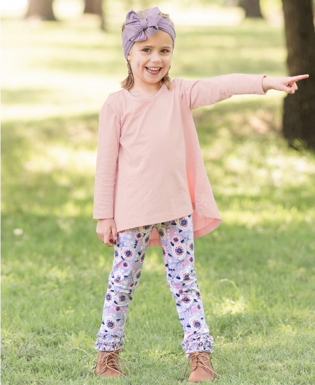 Ruffle Butts Ballet Pink Long Sleeve Bow-Back Top