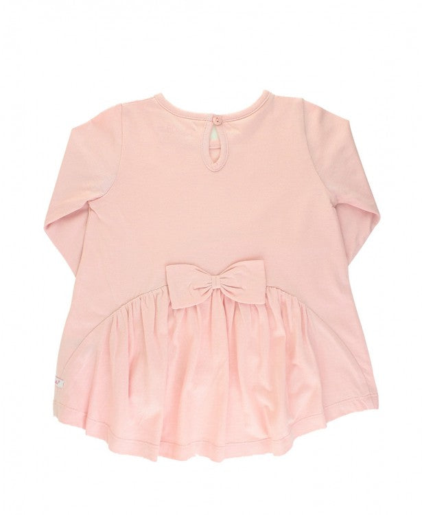 Ruffle Butts Ballet Pink Long Sleeve Bow-Back Top