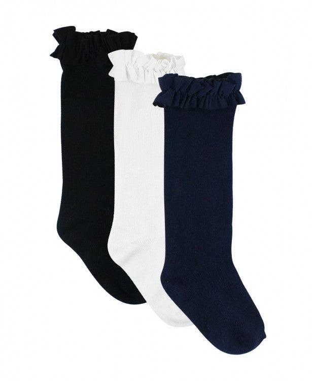 Ruffle Butts ラッフルバッツ 3-Pack White Navy Black Knee High Socks