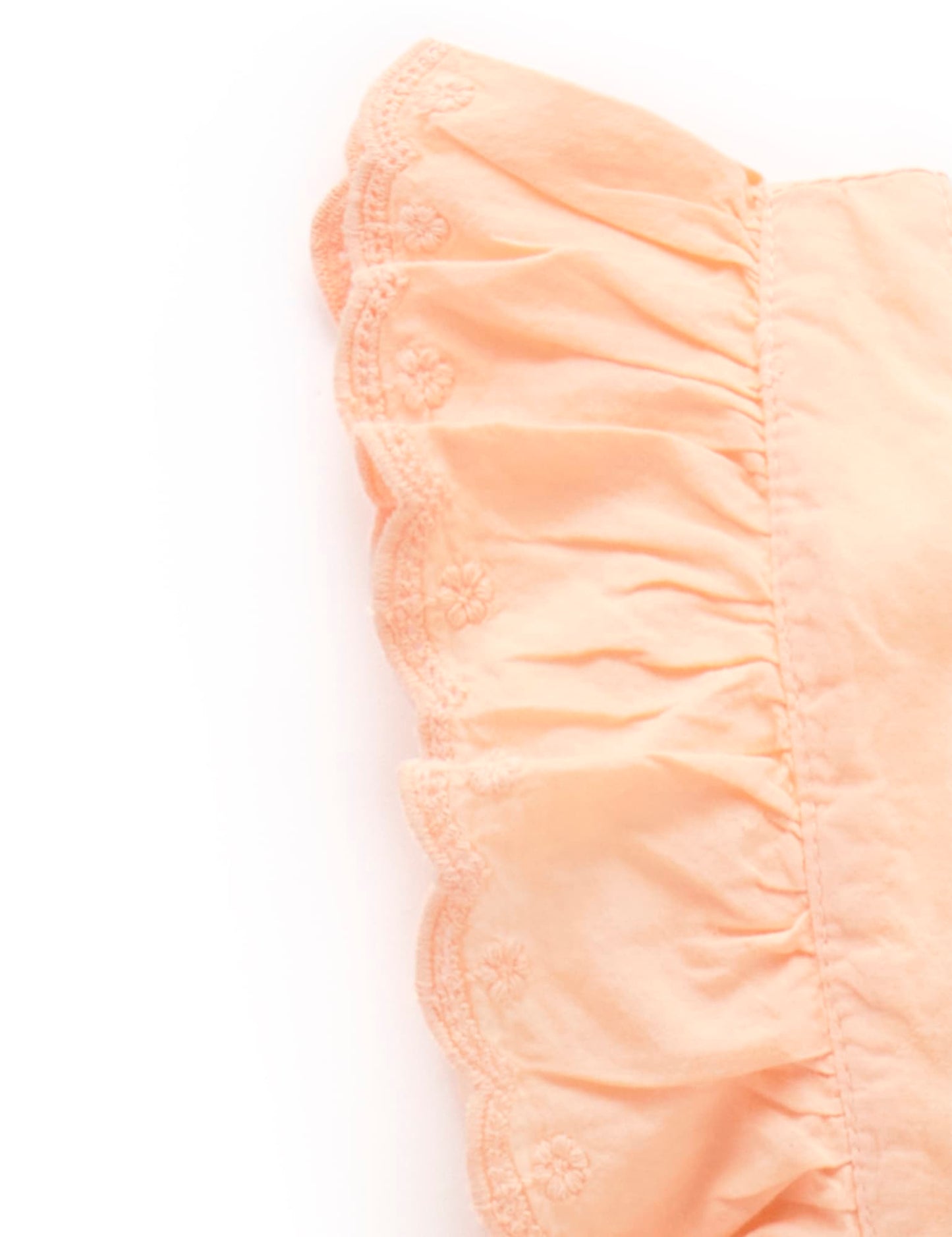 Purebaby Purebaby RUFFLE DRESS mango frangipani broderie PB2026S22