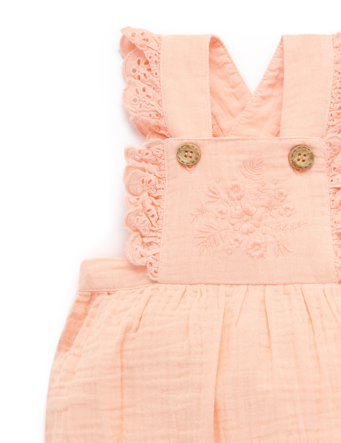 Purebaby RUFFLE ROMPER mango PN2051S22