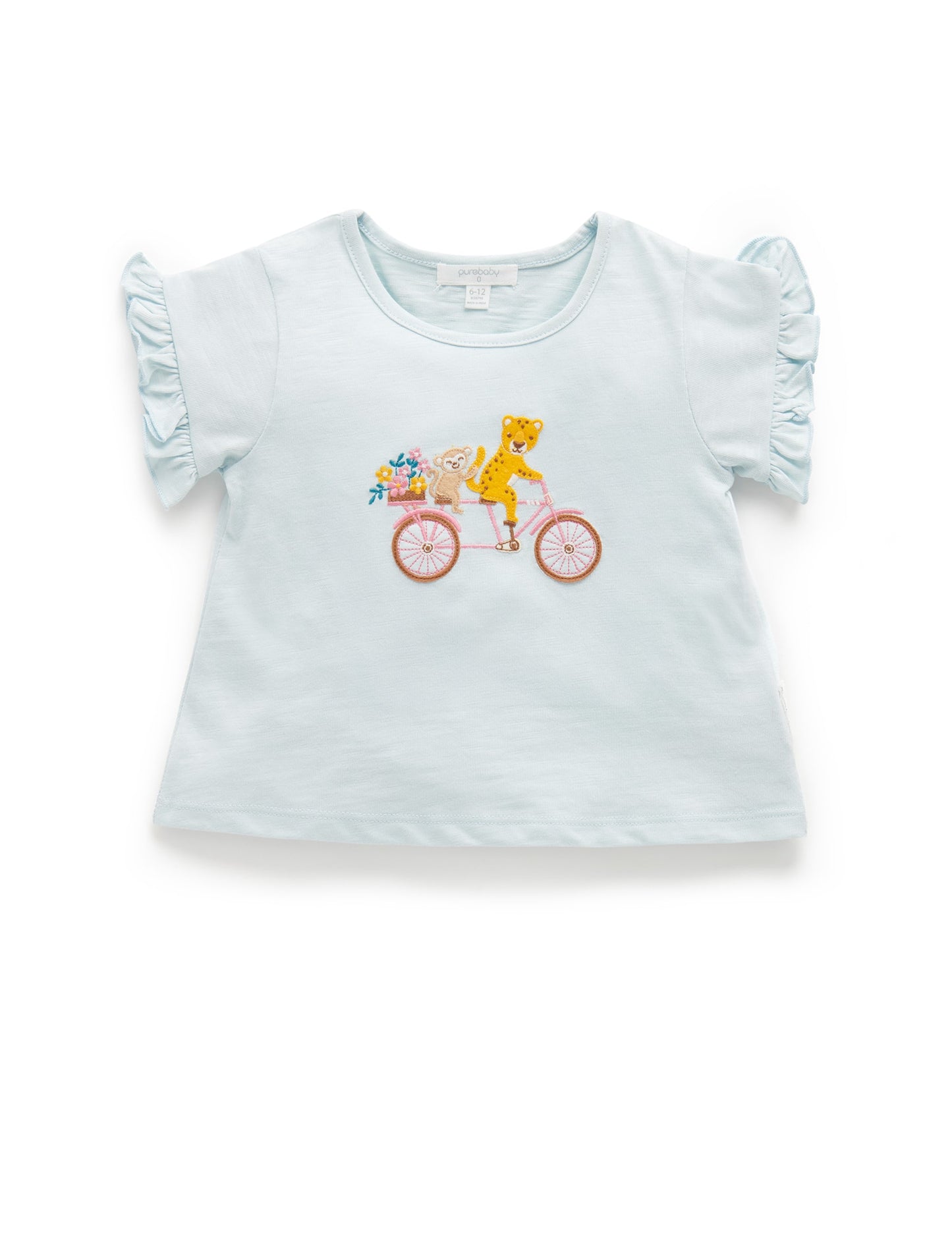 Purebaby RUFFLE TEE guava PB1029S22