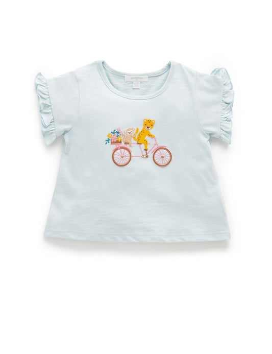 Purebaby RUFFLE TEE guava PB1029S22