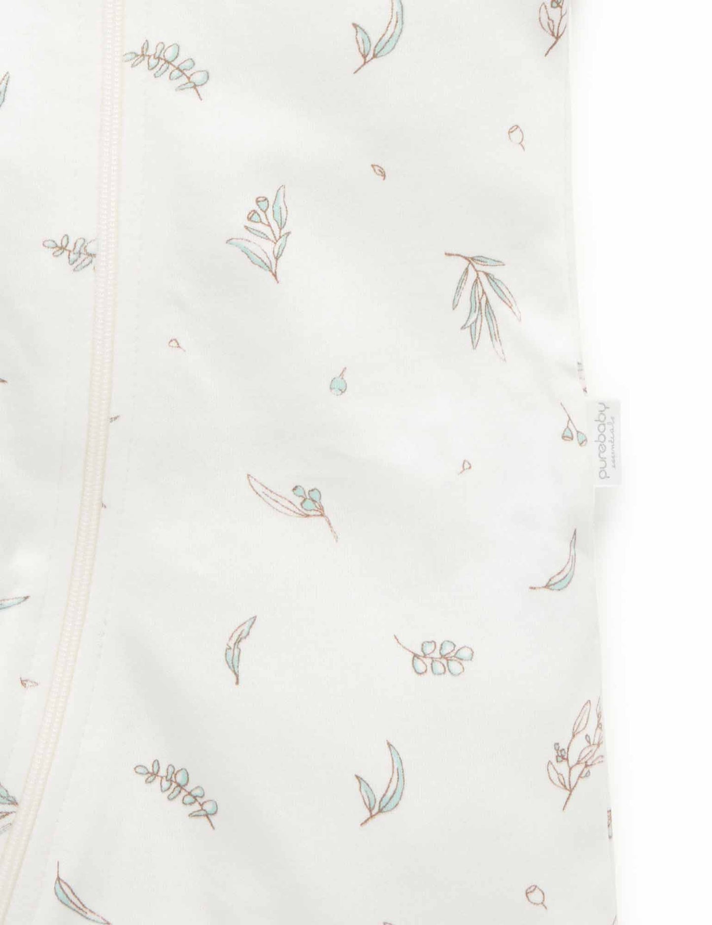 Purebaby Purebaby S/S SHORT LEG ZIP GROWSUIT vanilla eucalyptus PE1005ES