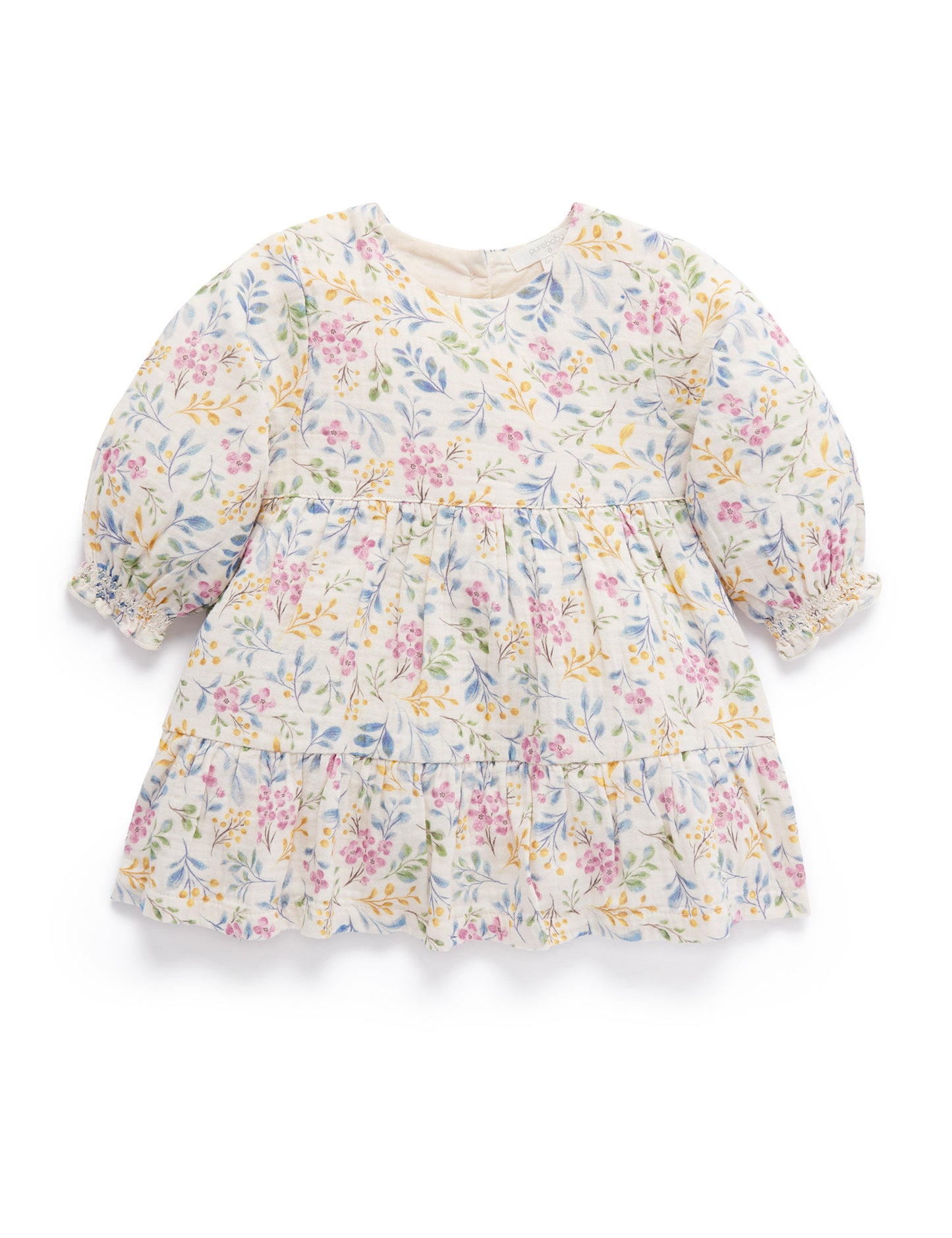 Purebaby Pure baby WINTER LEAVES DRESS winter leaves print PB1034W23