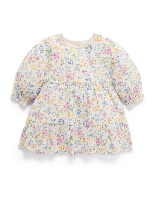 Purebaby Pure baby WINTER LEAVES DRESS winter leaves print PB1034W23