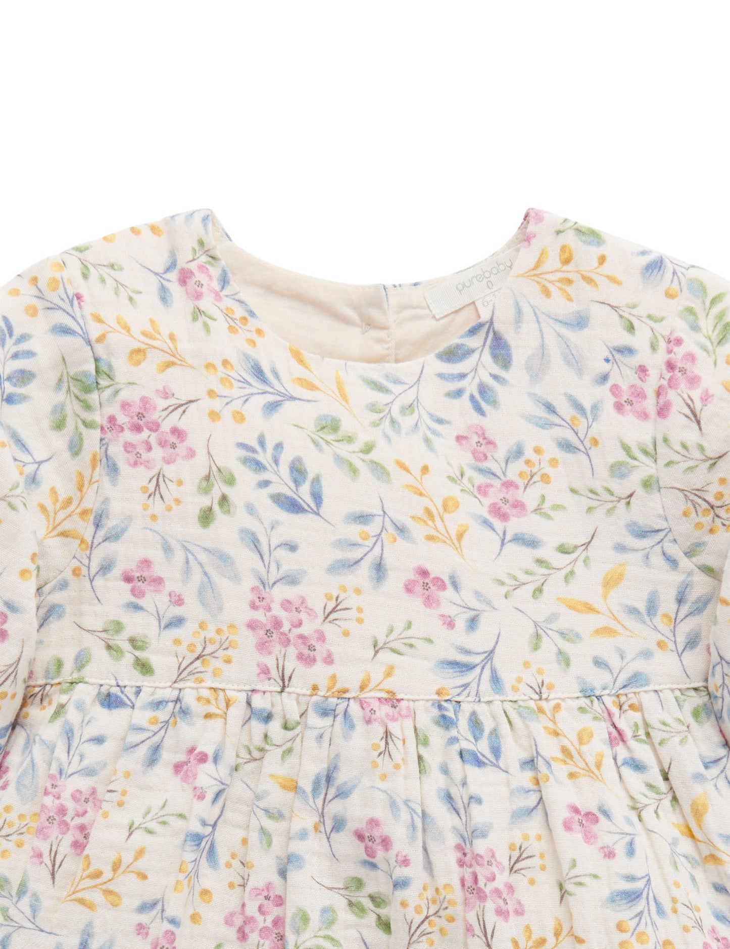 Purebaby Pure baby WINTER LEAVES DRESS winter leaves print PB1034W23