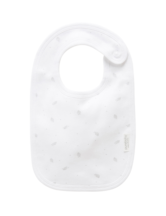 Purebaby BIB PE1009ES pale gray leaf w spot