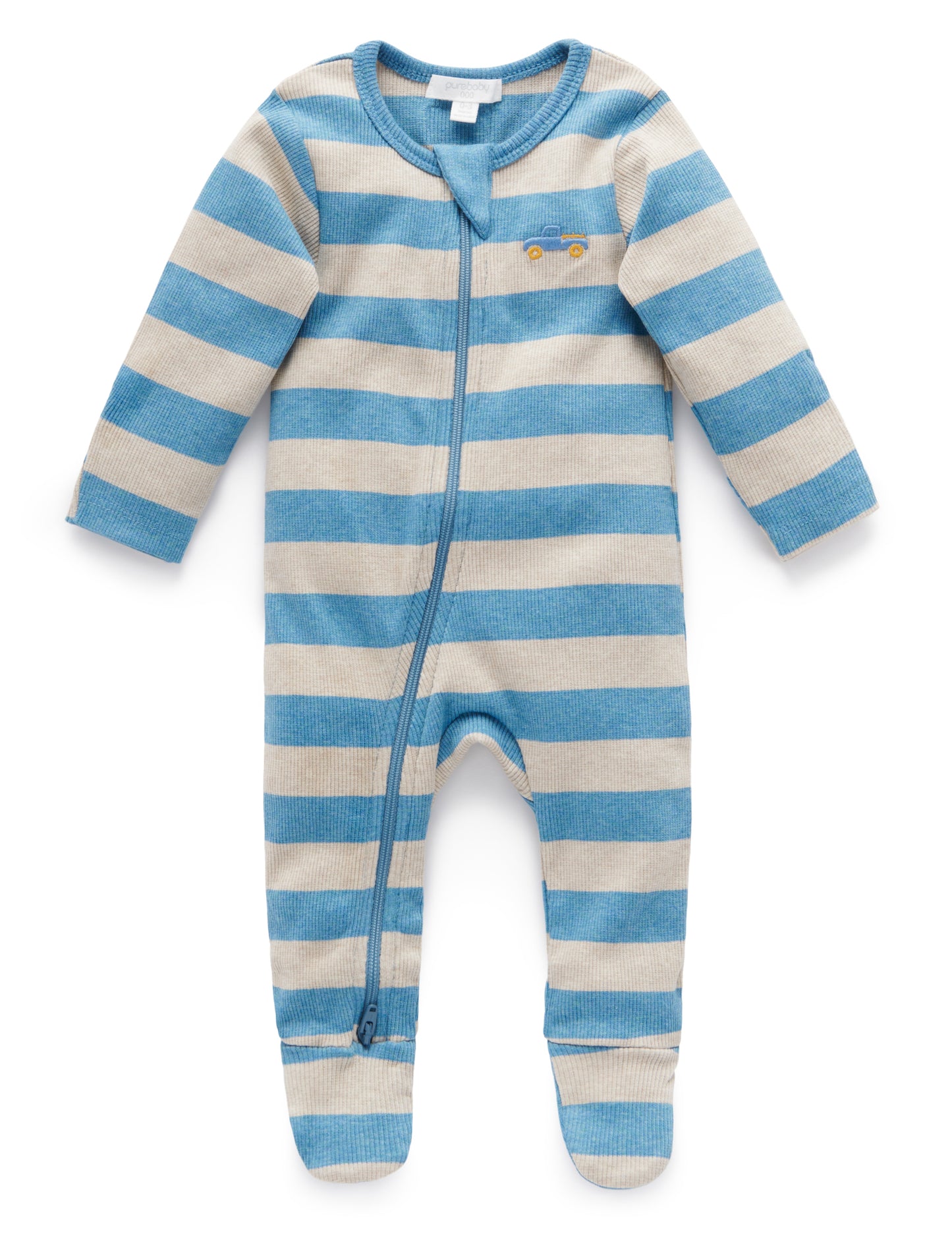 Purebaby TRUCK ZIP GROWSUIT PN1018W21