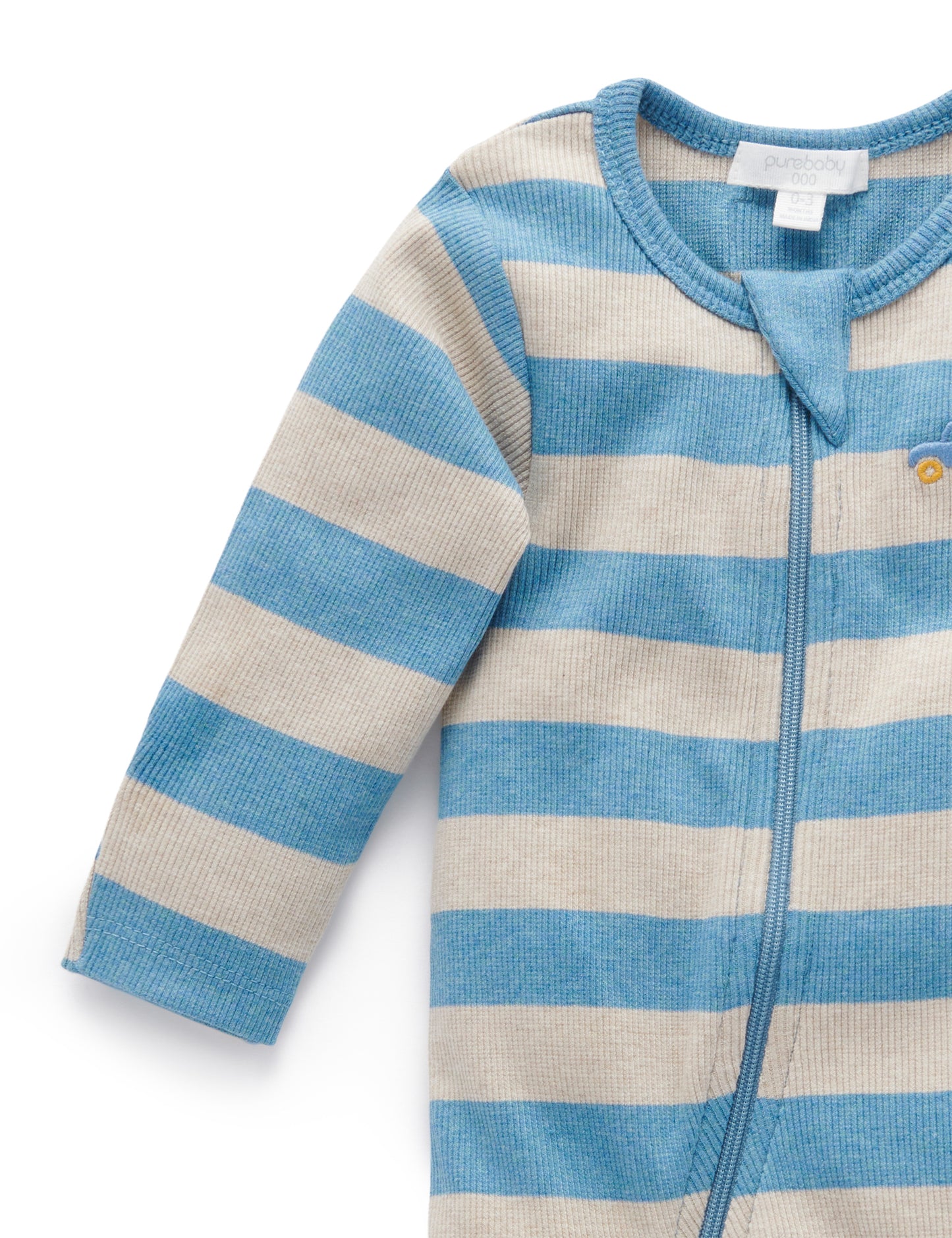 Purebaby TRUCK ZIP GROWSUIT PN1018W21