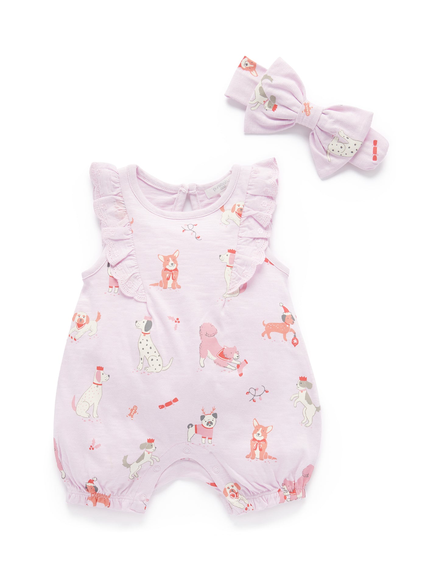 Purebaby Pure Baby FESTIVE ROMPER 2 PIECE SET PN3003S22