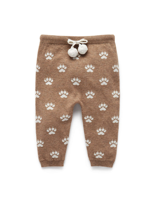【0 last 1】Purebaby ピュアベビー ARCTIC LEGGINGS bear paw jacquard PN1032W23