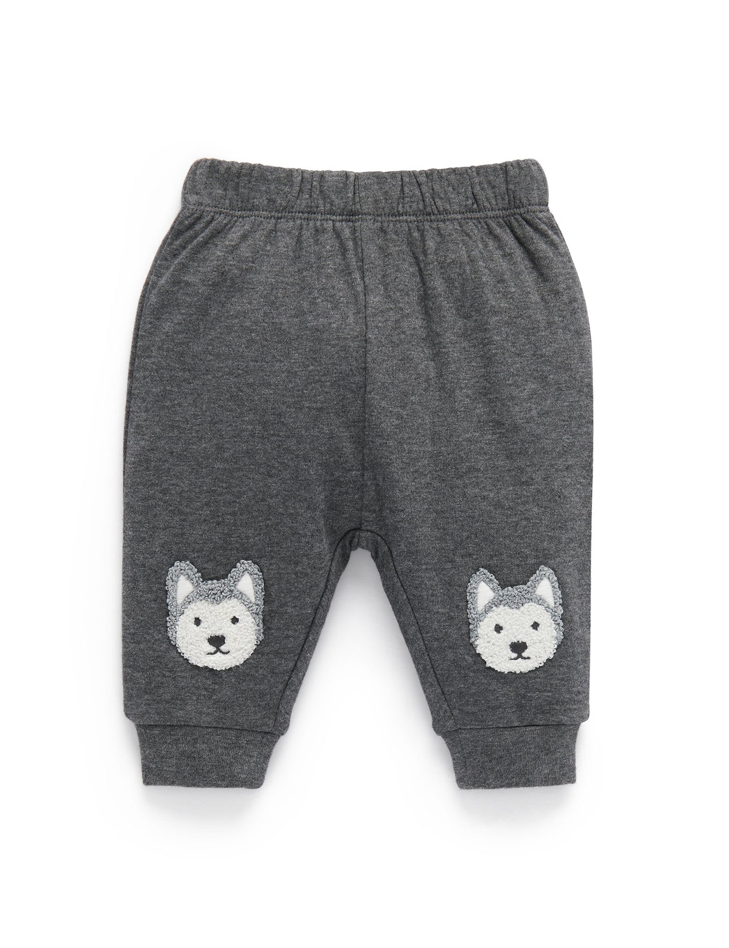 Purebaby ピュアベビー ANIMAL KNEE PATCH LEGGING granite melange PN1050W23