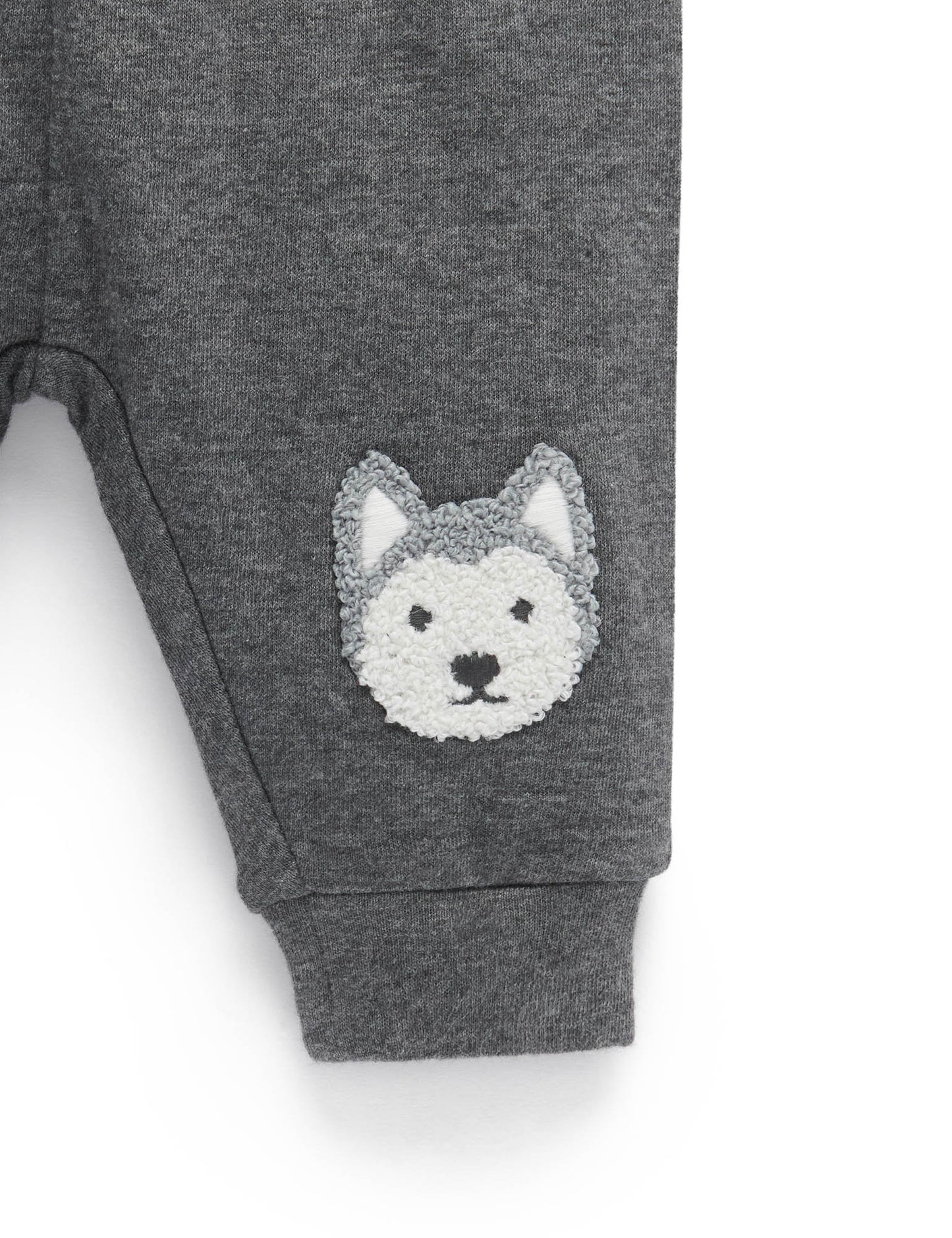 Purebaby ピュアベビー ANIMAL KNEE PATCH LEGGING granite melange PN1050W23