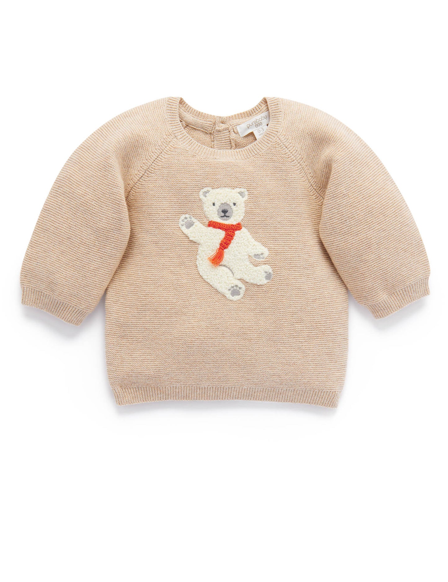 Purebaby Pure baby ARCTIC FRIEND JUMPER camel melange PN1031W23