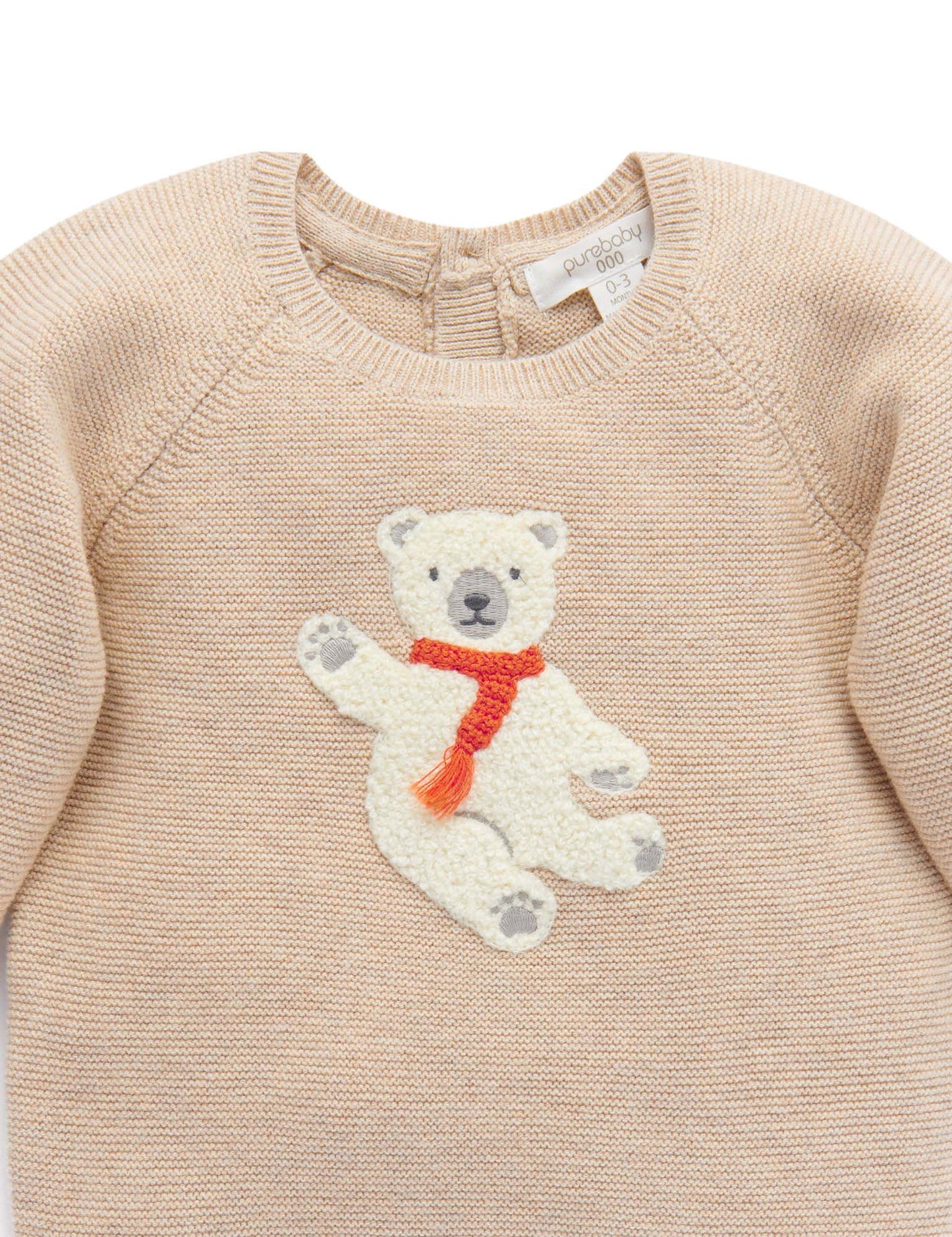 Purebaby Pure baby ARCTIC FRIEND JUMPER camel melange PN1031W23