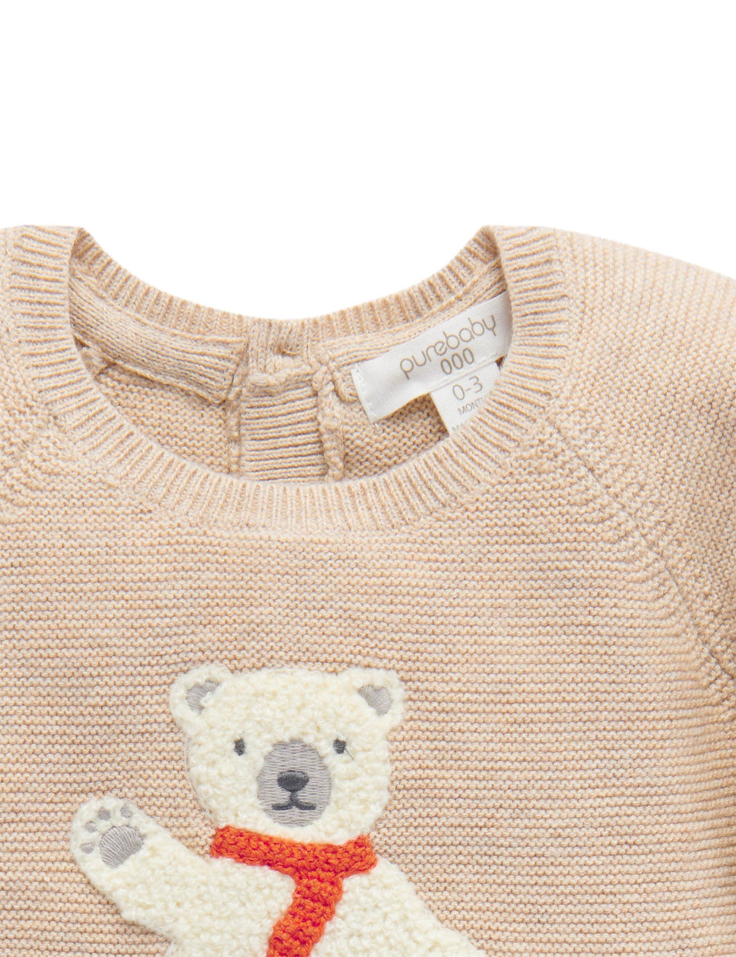 Purebaby Pure baby ARCTIC FRIEND JUMPER camel melange PN1031W23