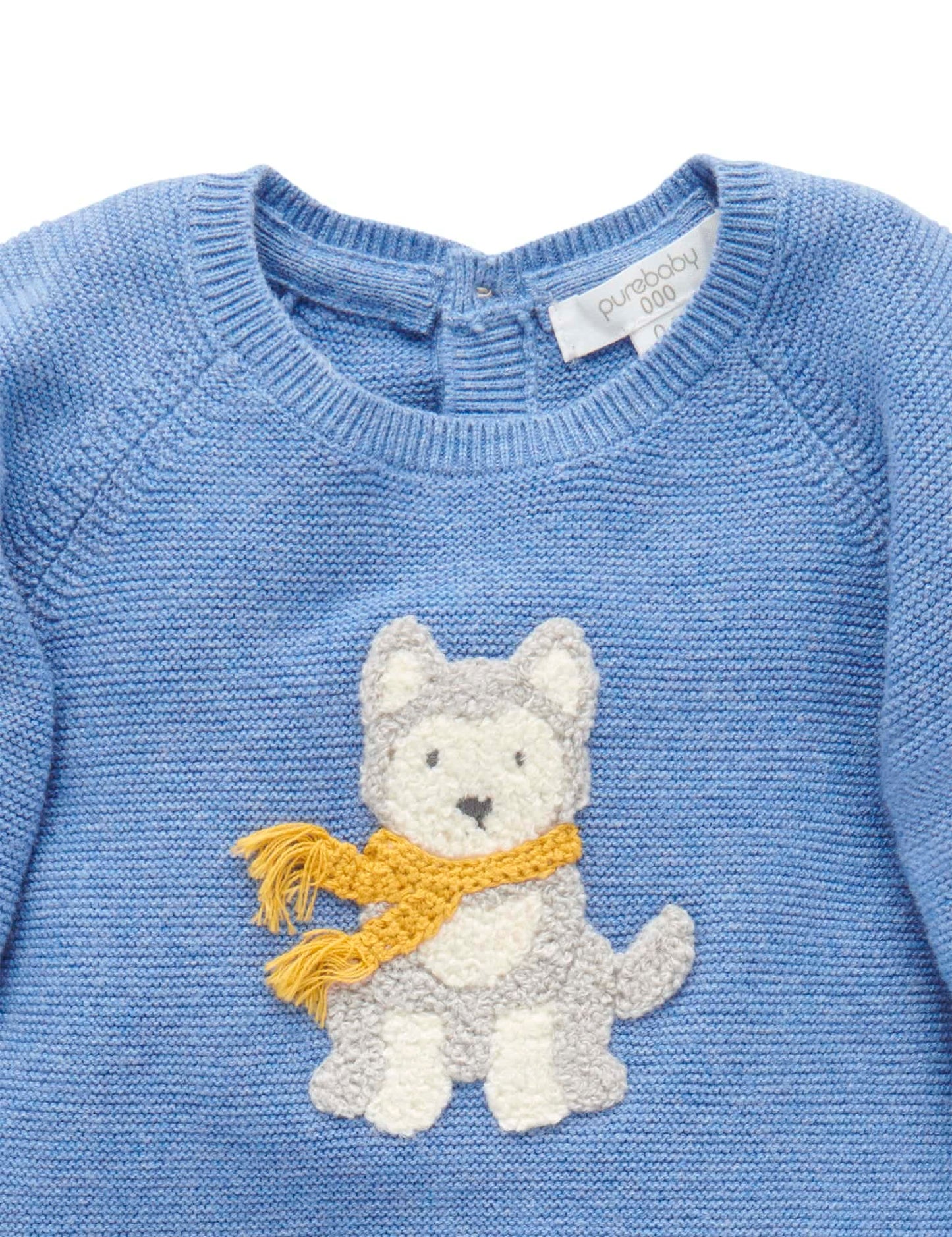 Purebaby Pure baby ARCTIC FRIEND JUMPER frost melange PN1031W23