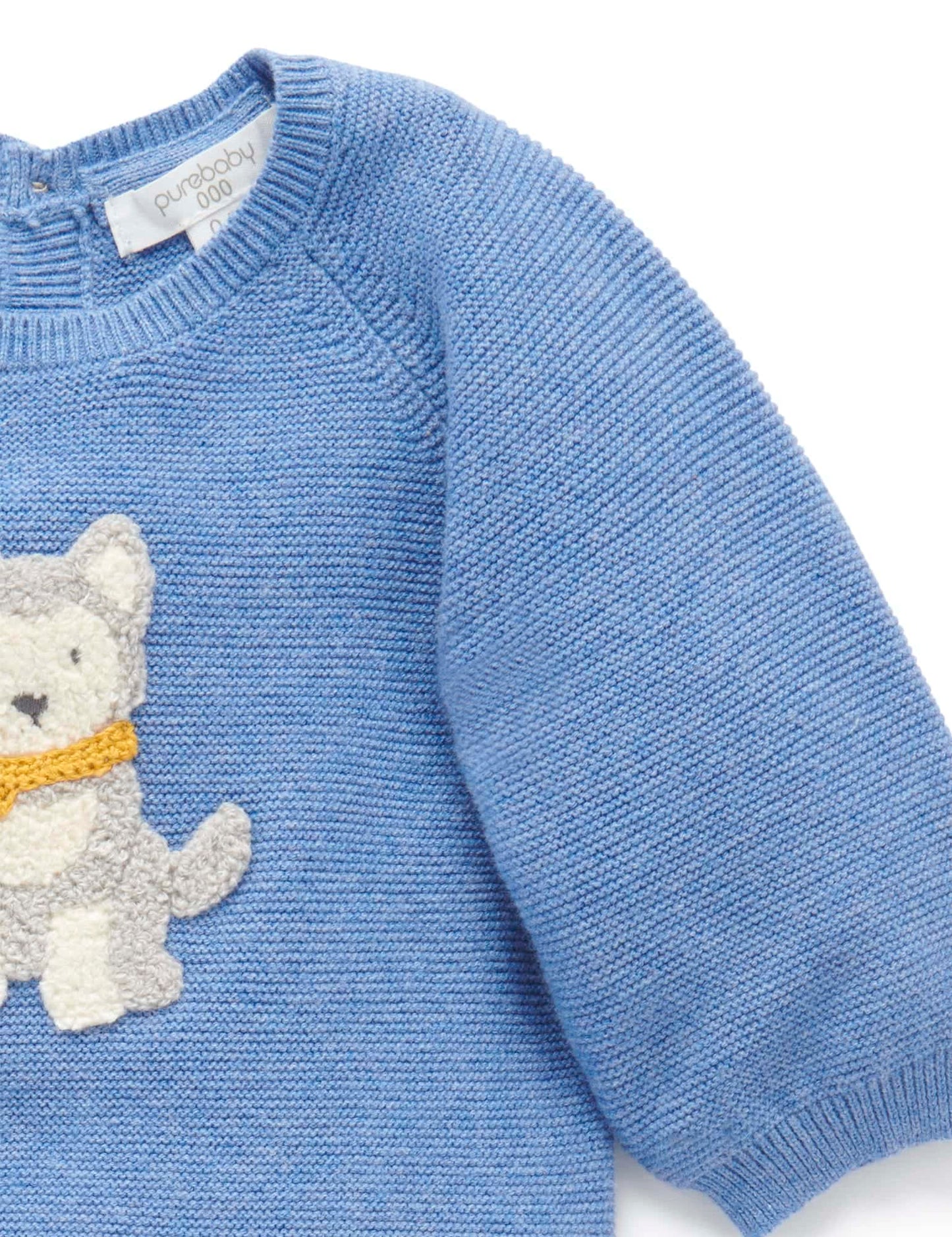 Purebaby Pure baby ARCTIC FRIEND JUMPER frost melange PN1031W23