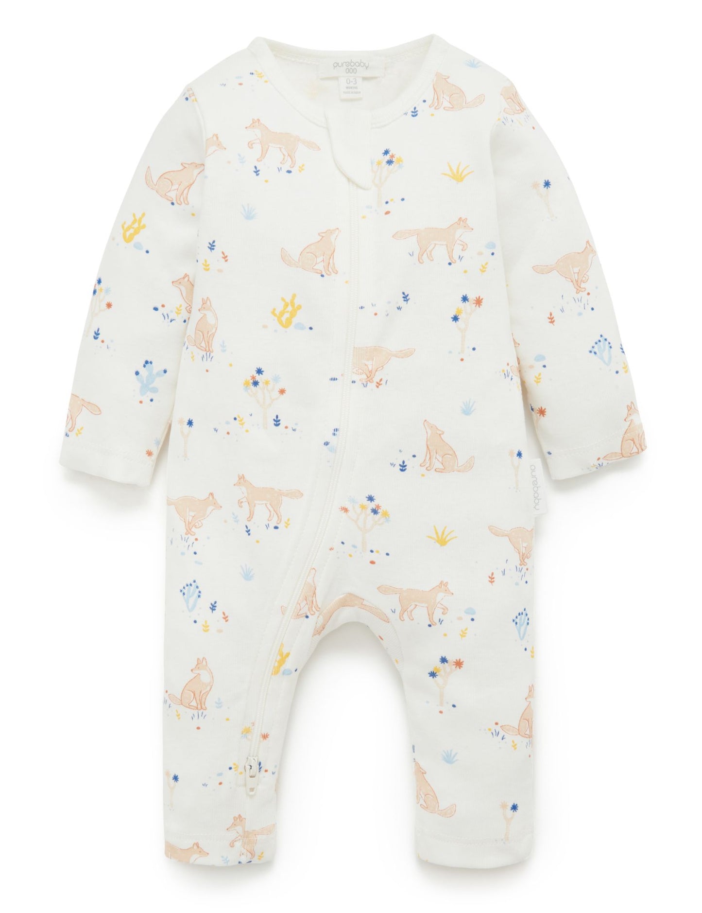 Purebaby ピュアベビー DESERT COYOTE ZIP GROWSUIT PN2055S20