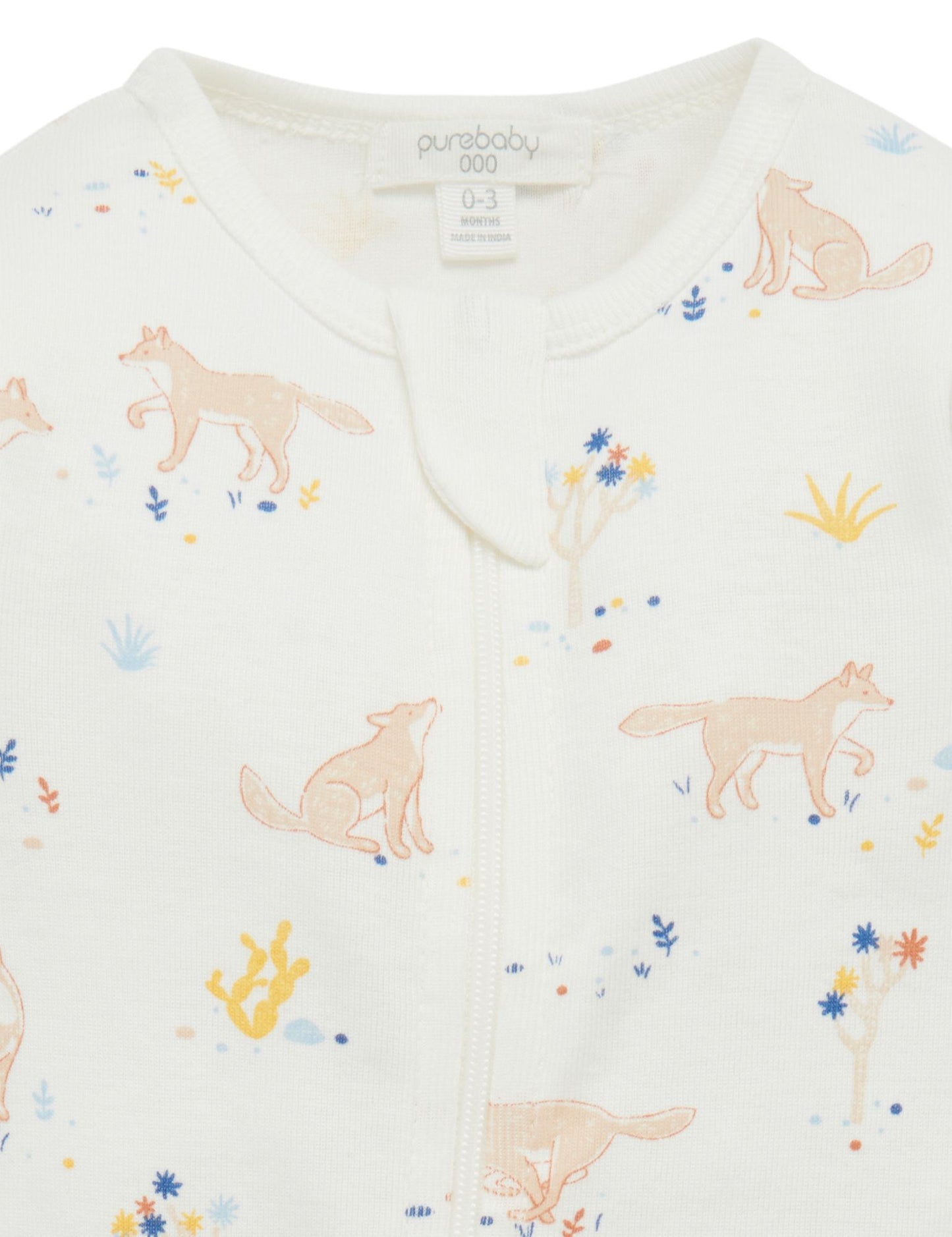 Purebaby ピュアベビー DESERT COYOTE ZIP GROWSUIT PN2055S20