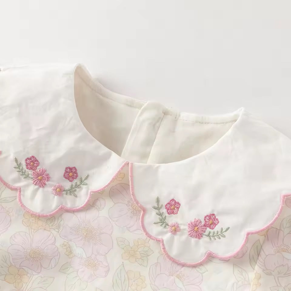 【予約】dave&bella　デイブベラ　フラワー刺繍襟フローラルワンピース　DB1260490