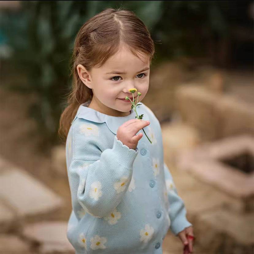 【予約】dave&bella デイブベラ　フラワーデザインカーディガン　DB1260356