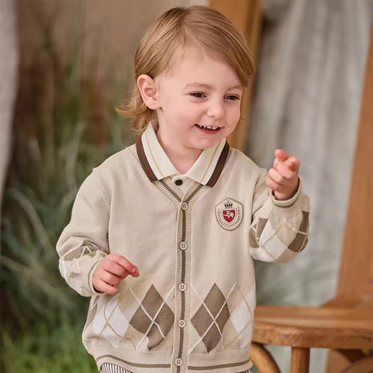 【予約】dave&bella デイブベラ　アーガイルカーディガン　DB1260077