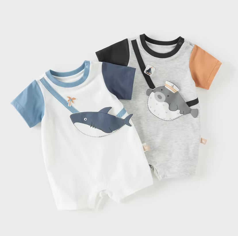 【予約】dave&bella デイブベラ　ポシェットデザインロンパース　DB2261970