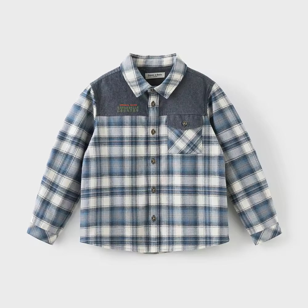 【予約】dave&bella デイブベラ　ブルーチェックシャツ　DK3253032