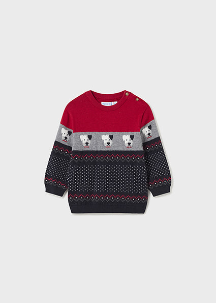 mayoral dog design sweater red