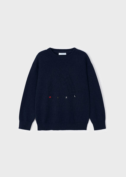 Mayoral logo embroidery knit navy