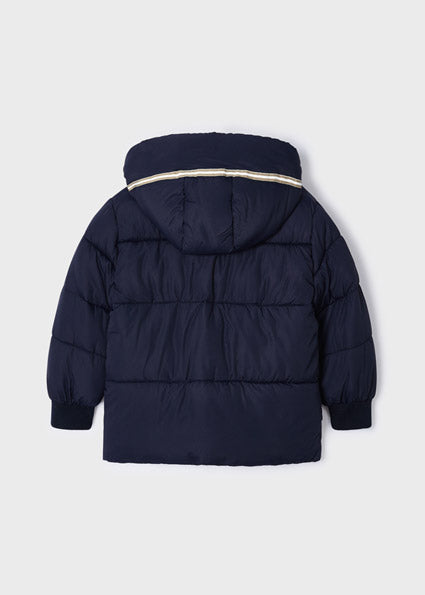 Mayoral Navy coat with detachable hood 