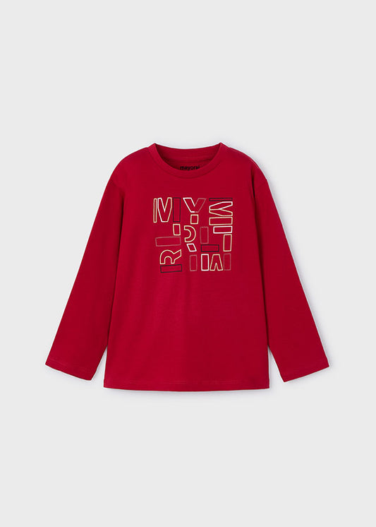 Mayoral マヨラル Basic t-shirt with lettering for boys Mars  173