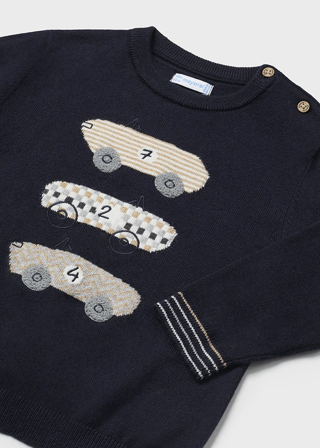 Mayoral マヨラル Intarsia embroidered jersey 2313 Navy