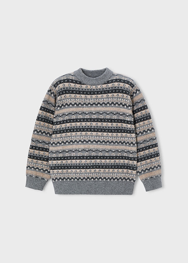 Mayoral　マヨラル　Jacquard jumper　Graphite