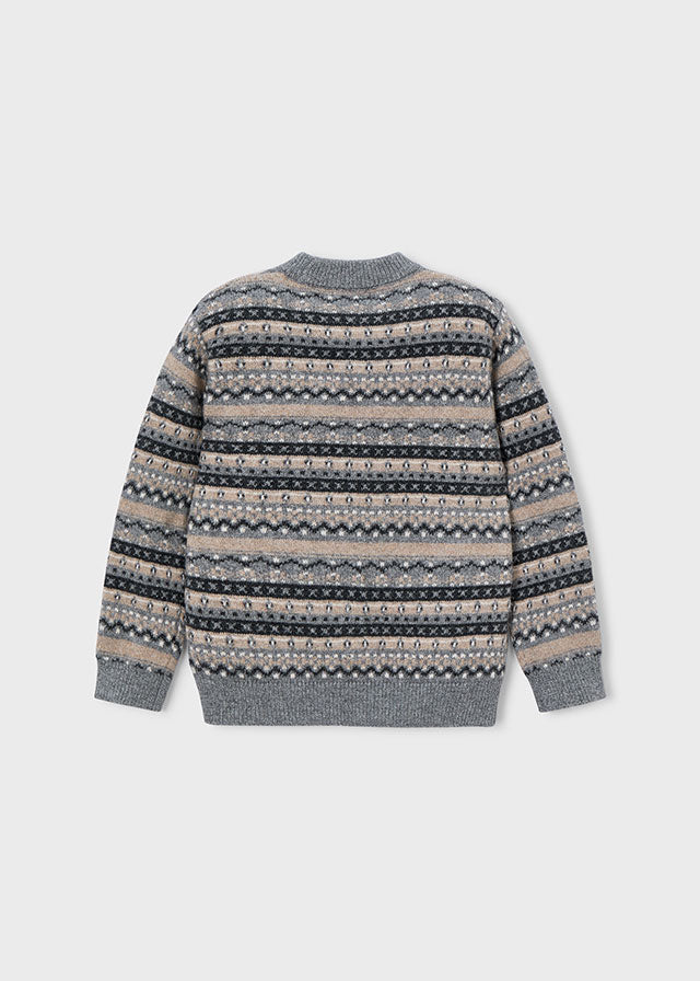 Mayoral　マヨラル　Jacquard jumper　Graphite