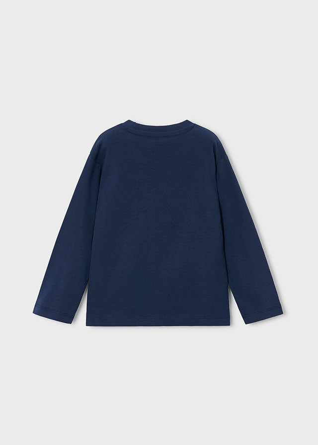 Mayoral マヨラル　L/s basic t-shirt　ロゴロンＴ　ネイビー