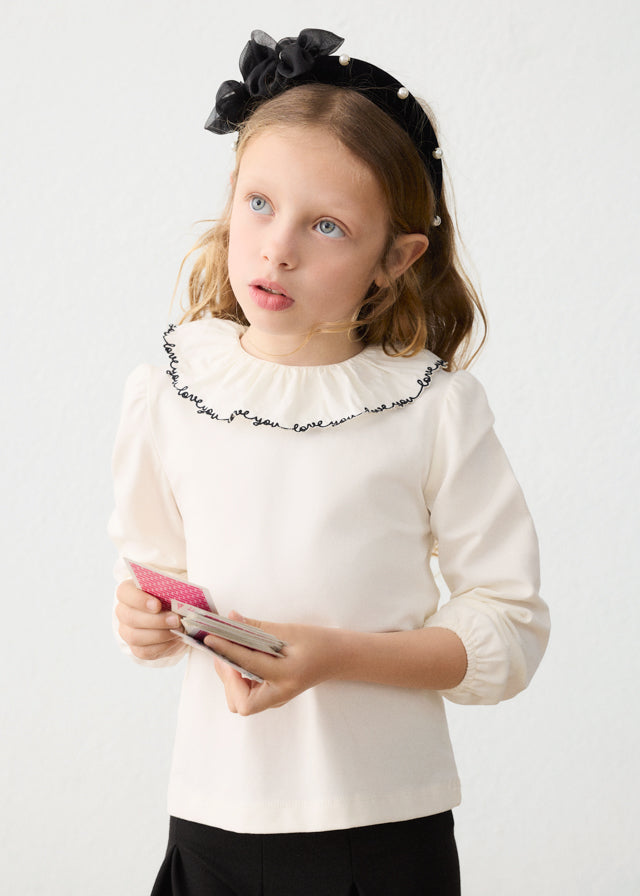 Mayoral　マヨラル　Ruffled neckline blouse