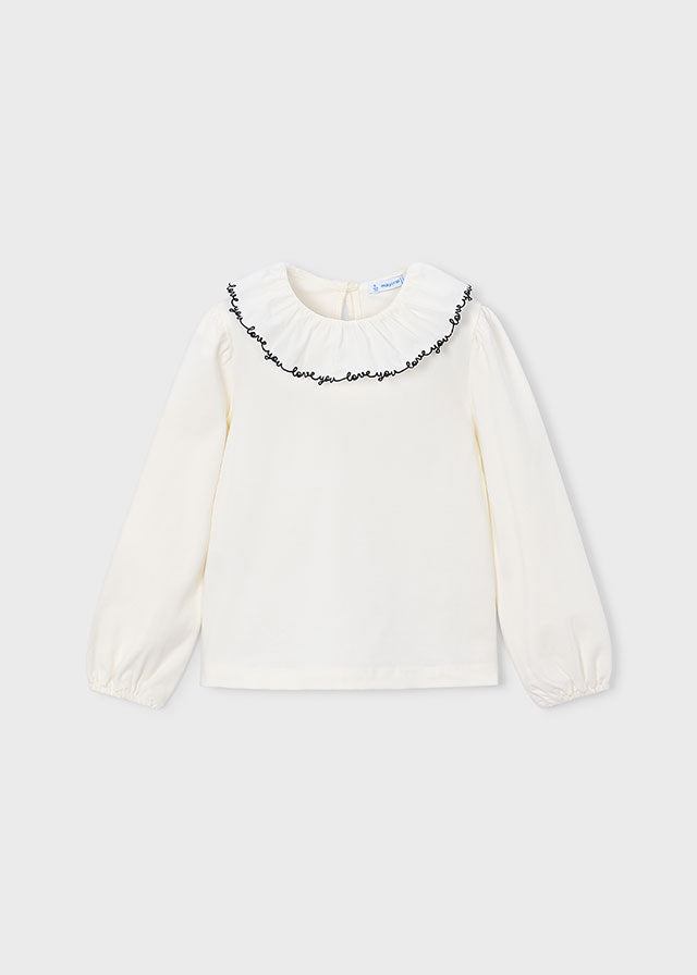 Mayoral　マヨラル　Ruffled neckline blouse