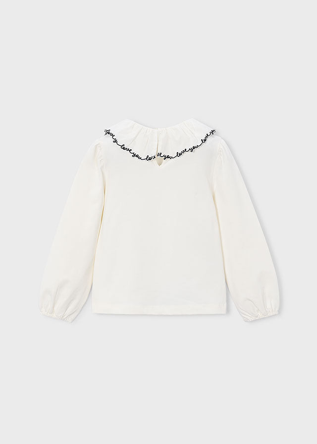 Mayoral　マヨラル　Ruffled neckline blouse