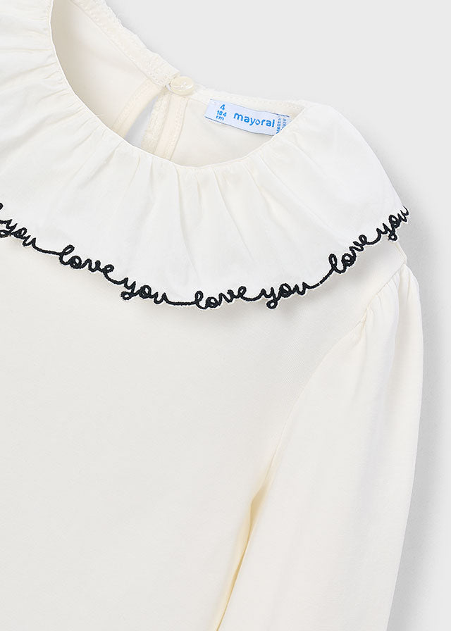 Mayoral　マヨラル　Ruffled neckline blouse