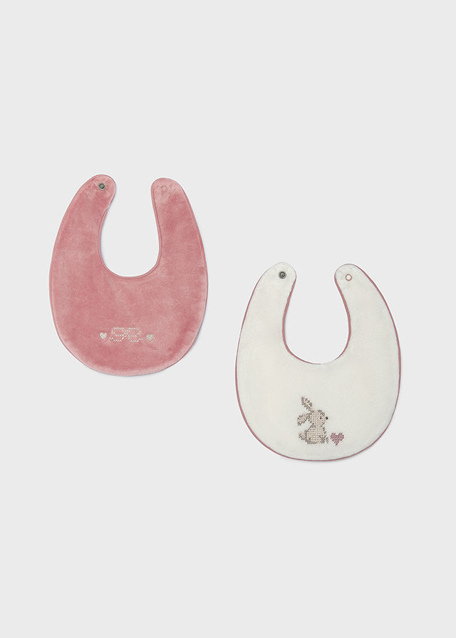 Mayoral　マヨラル　2 bibs set　スタイ　リボン　うさぎ　ピンク